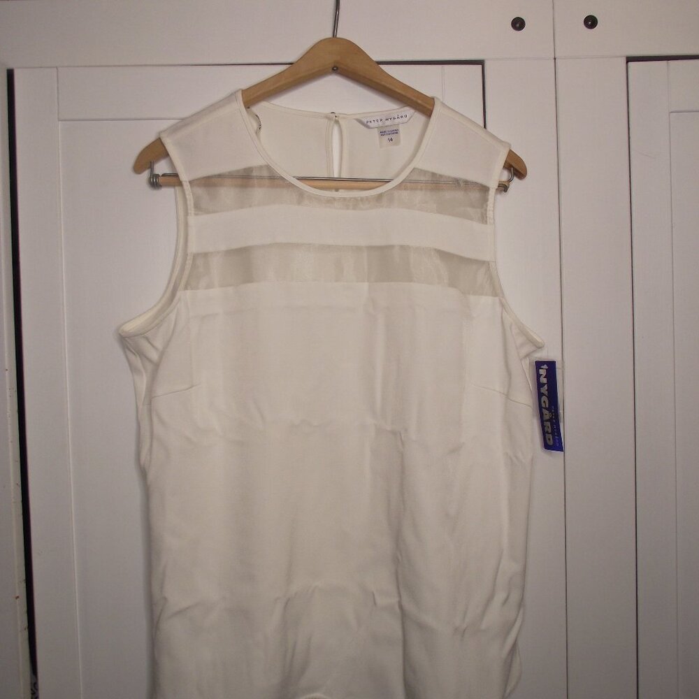 Peter Nygard, Size 14, Cream sleeveless blouse